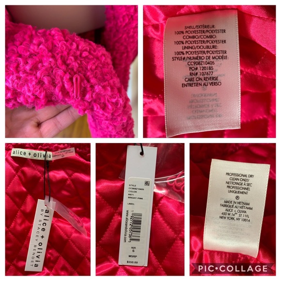 New! ALICE + OLIVIA Oversized Sherpa Teddy Coat - Picture 8 of 8